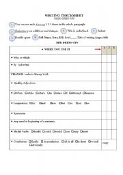 English worksheet: Writing check list