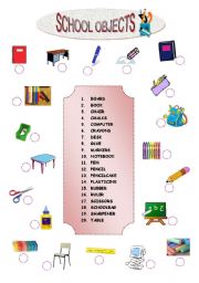 English Worksheet: SCHOOL OBJECTS MATCHING