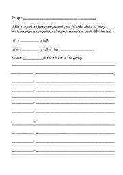 English Worksheet: Comparison of Adjectives