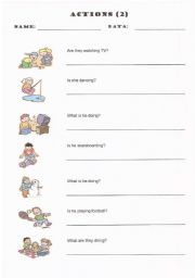 English worksheet: Actions 2