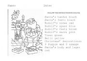English worksheet: Colour the Chistmas scene