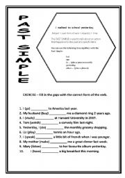 English worksheet: PAST SIMPLE