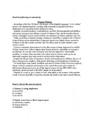 English Worksheet: Teenage Violence