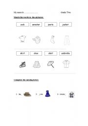 English Worksheet: my clothyes