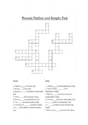 English worksheet: Past Tense crossword