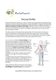 English Worksheet: Staying Healthy (English Topic for discussion)