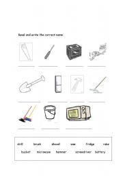 English Worksheet: TOOLS AND MACHINES