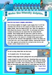 English Worksheet: Moko the friendly dolphin