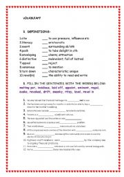 English worksheet: VOCABULARYYYYYYYY