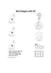 English worksheet: Q Words