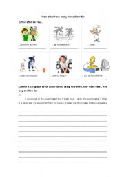 English worksheet: How often_How far_How many times