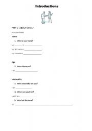English worksheet: Introductions, Greetings and Personal Details