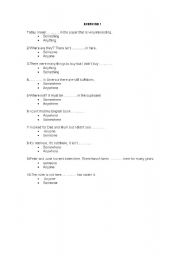 English Worksheet: Some and Any compounds