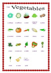 English Worksheet: Vegetables