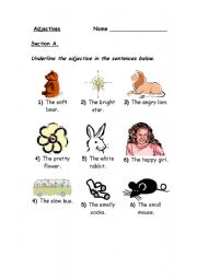 English Worksheet: Adjectives