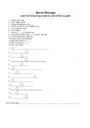 English worksheet: Cub Scout Secret Message