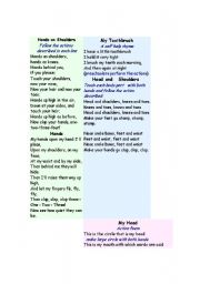 English worksheet: songs