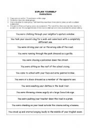English Worksheet: Past Continuous - Speaking activity