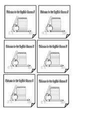 English Worksheet: Welcome card