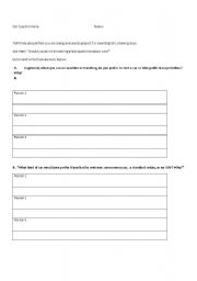 English Worksheet: Car Rental Questionnaire