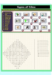 English Worksheet: Types of films