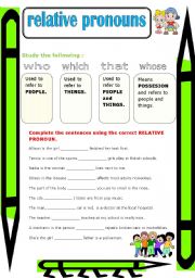 English Worksheet: Relative Pronouns