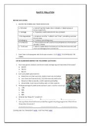 English worksheet: PLASTIC RUBBISH