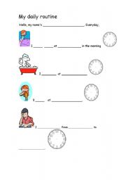 English worksheet: daily routine