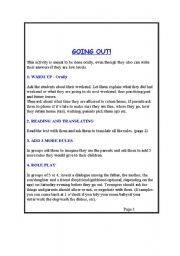 English Worksheet: Going out!
