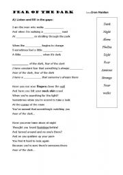 English Worksheet: Fear of the dark worksheet