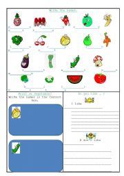 English Worksheet: Fruit and Vegetables