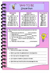 English Worksheet: TO BE past 