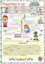 Prepositions in use (6) - Art (editable with key)