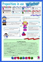 English Worksheet: Prepositions in use (5) - Winter (editable with key)