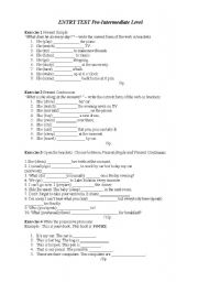 test pre-intermediate English