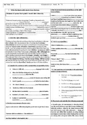 English Worksheet: Follow-up activities ( Diagnostic test )  for 2nd year students 