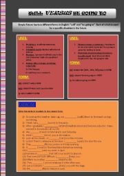 English Worksheet: Simple Future Tense