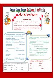 English Worksheet: Present Simple, Present Continuous & Past Simple 