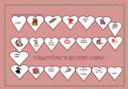 English Worksheet: Valentines day board game