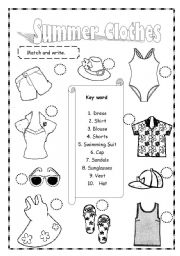 English Worksheet: Summer Clothes