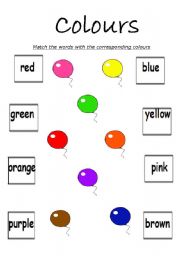 English Worksheet: COLOURS