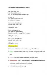 English Worksheet: basic english with the beatles