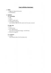 summary writing words to use