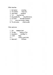English worksheet: have has , to be