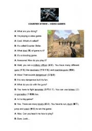 English worksheet: Video Games Dialogue