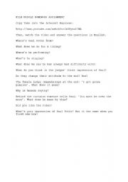 English Worksheet: Paul Potts in Britains Got Talent