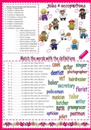 English Worksheet: Jobs&Occupations