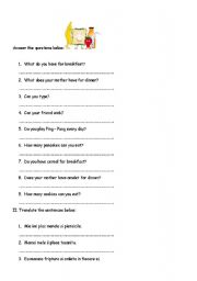 English worksheet: present simple
