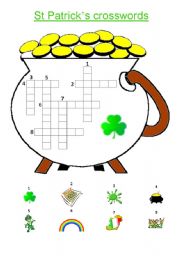English Worksheet: St Patricks crosswords
