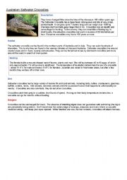 English worksheet: croc facts gapfill